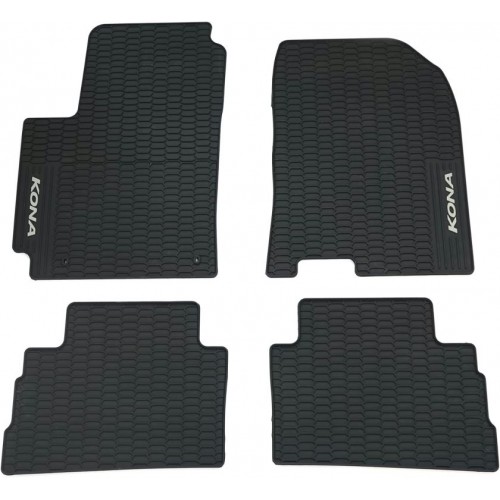 Hyundai Kona gumiszőnyeg 2017-2022, 4db-os gyári gumiszőnyeg, (Hybridhez, EV-hez nem jó)